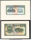 Paraguay Republica del Paraguay 10 Pesos 25.10.1923 Pick 150p1 Front Proof Crisp Uncirculated. Paraguay Republica del Paraguay 200 Pesos 25.10.1923 Pi...