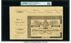 Spain Banco De Zaragoza 100 Reales de Vellon 14.5.1857 Pick S451r Remainder PMG Gem Uncirculated 65 EPQ. Selvage included.

HID09801242017

© 2020 Her...