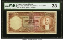 Turkey Central Bank 500 Lira 11.6.1930 (ND 1953) Pick 170a PMG Very Fine 25. Minor repairs.

HID09801242017

© 2020 Heritage Auctions | All Rights Res...