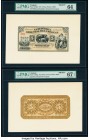 Uruguay Republica Oriental del Uruguay 5 Pesos 1875 Pick A103fp; A103bp Front and Back Proofs PMG Choice Uncirculated 64; Superb Gem Unc 67 EPQ. 

HID...