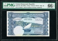 Yemen Democratic Republic South Arabian Currency Authority 1 Dinar ND (1965) Pick 3b PMG Gem Uncirculated 66 EPQ. 

HID09801242017

© 2020 Heritage Au...