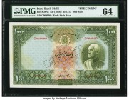 Iran Bank Melli 1000 Rials ND (1938) / AH1317 Pick 38As Specimen PMG Choice Uncirculated 64. This beautiful Specimen is a perfect alternative to the i...