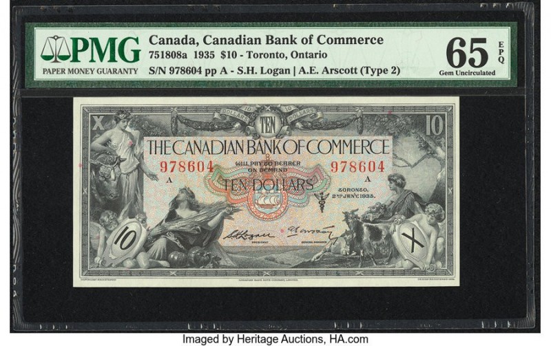 Canada Toronto, ON- Canadian Bank of Commerce $10 2.1.1935 Pick S971 Ch.# 75-18-...