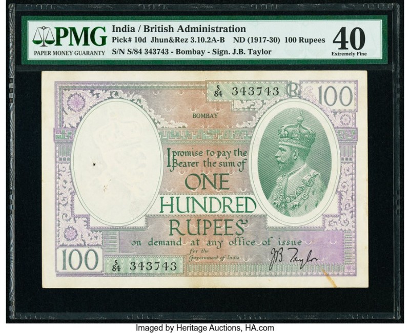 India Government of India 100 Rupees ND (1917-30) Pick 10d Jhunjhunwalla-Razack ...