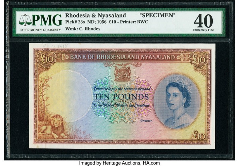 Rhodesia and Nyasaland Bank of Rhodesia and Nyasaland 10 Pounds ND (1956-61) Pic...