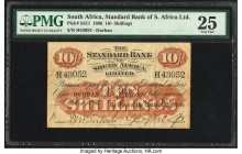 South Africa Standard Bank of South Africa Limited 10 Shillings 1.10.1896 Pick S411 PMG Very Fine 25. A very early pre-Boer war example printed by Wil...