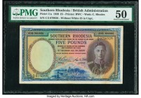 Southern Rhodesia Southern Rhodesia Currency Board 5 Pounds 15.12.1939 Pick 11a PMG About Uncirculated 50. An utterly spectacular banknote, extremely ...