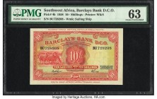 Southwest Africa Barclays Bank D.C.O. 10 Shillings 29.11.1958 Pick 4b PMG Choice Uncirculated 63. A beautifully preserved example of an always popular...