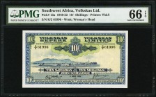 Southwest Africa Volkskas Limited 10 Shillings 4.6.1952 Pick 13a PMG Gem Uncirculated 66 EPQ. A sublime example in unrivaled condition. Volkskas Bank ...