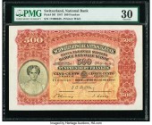 Switzerland National Bank 500 Franken 16.10.1947 Pick 36f PMG Very Fine 30. Seldom seen in any grade, this sleeper hit is, in fact, only the second ex...