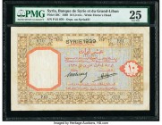 Syria Banque de Syrie et du Grand-Liban 10 Livres 1939 Pick 39C PMG Very Fine 25. A rare note, the sole graded example registered in the PMG Populatio...