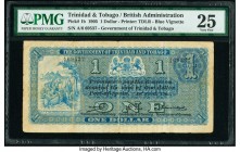 Trinidad & Tobago Government of Trinidad and Tobago 1 Dollar 1.4.1905 Pick 1b PMG Very Fine 25. Featuring the first date of issue, this handsome examp...