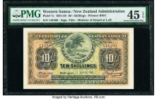 Western Samoa Territory of Western Samoa 10 Shillings 13.7.1955 Pick 7c PMG Choice Extremely Fine 45 EPQ. A well preserved 1955 dated 10 Shillings wit...