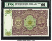 Afghanistan Ministry of Finance 100 Afghanis ND (1936) / SH1315 Pick 20As Specimen PMG Gem Uncirculated 66 EPQ. An attractive large sized Specimen fea...