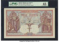 Algeria Banque de l'Algerie 1000 Francs 31.3.1938 Pick 83a PMG Choice Extremely Fine 45. A stunning example of this large format banknote retaining gr...