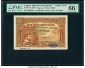 Angola Republica Portuguesa 5 Angolares 1926 Pick 66s Specimen PMG Gem Uncirculated 66 EPQ. This lone graded example speaks volumes to why the 1926 is...