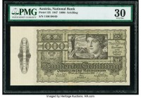 Austria Austrian National Bank 1000 Schilling 1.9.1947 Pick 125 PMG Very Fine 30. A handsome example of this highest denomination banknote, surprising...