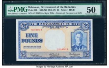 Bahamas Bahamas Government 5 Pounds 1936 (ND 1945-47) Pick 12b PMG About Uncirculated 50. A visually pleasing high denomination depicting King George ...