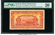 Bermuda Bermuda Government 10 Shillings 30.9.1927 Pick 4 PMG Very Fine 20. A beautiful Waterlow & Sons type and desirable in any grade. This series be...