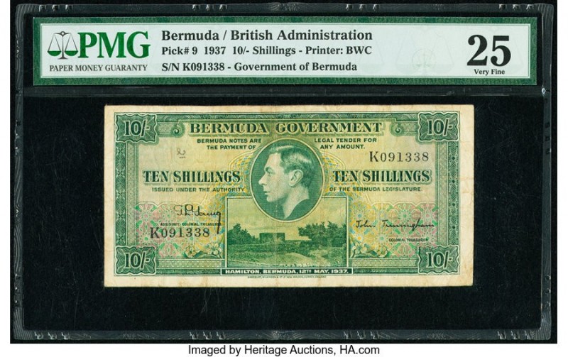 Bermuda Bermuda Government 10 Shillings 12.5.1937 Pick 9 PMG Very Fine 25. Only ...