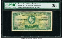 Bermuda Bermuda Government 10 Shillings 12.5.1937 Pick 9 PMG Very Fine 25. Only 100,000 of this desirable, green-inked 10 Shilling note were printed a...
