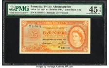 Bermuda Bermuda Government 5 Pounds 20.10.1952 Pick 21a PMG Choice Extremely Fine 45 EPQ. An always popular type featuring Queen Elizabeth II and scen...