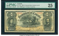 Canada Dominion of Canada $1 31.3.1898 Pick 24 DC-13a PMG Very Fine 25. An evenly circulated and attractive Series B example of the scarcer variety wi...