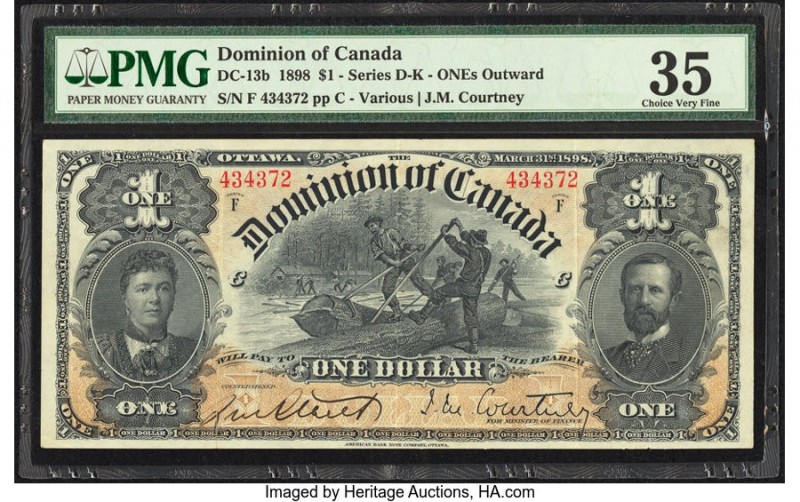 Canada Dominion of Canada $1 31.3.1898 Pick 24Aa DC-13b PMG Choice Very Fine 35....