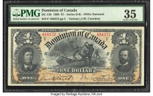 Canada Dominion of Canada $1 31.3.1898 Pick 24Aa DC-13b PMG Choice Very Fine 35. A pleasing mid-grade example of this always popular Canadian note wit...