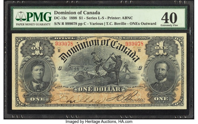 Canada Dominion of Canada $1 1898 DC-13c PMG Extremely Fine 40. An attractive an...