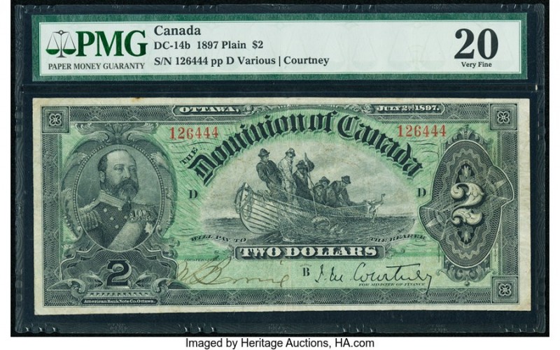 Canada Dominion of Canada $2 2.7.1897 Pick 24Ca DC-14b PMG Very Fine 20. A pleas...