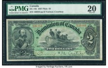 Canada Dominion of Canada $2 2.7.1897 Pick 24Ca DC-14b PMG Very Fine 20. A pleasing, well margined, and evenly circulated Series B note of the 1897 $2...