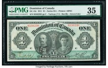 Canada Dominion of Canada $1 3.1.1911 Pick 27a DC-18c PMG Choice Very Fine 35. A Series H note in a comment free holder is in this lot. PMG has graded...