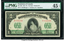 Canada Dominion of Canada $1 17.3.1917 Pick 32c DC-23b PMG Choice Extremely Fine 45 EPQ. A gorgeous example which is seldom available in grades above ...