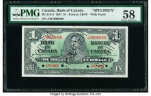 Canada Bank of Canada $1 2.1.1937 Pick 58s BC-21S-ii Specimen PMG Choice About Unc 58. In November 1999, the Bank of Canada held a public auction wher...