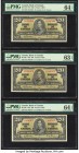 Canada Bank of Canada $20 2.1.1937 Pick 62b BC-25b Three Consecutive Examples PMG Choice Uncirculated 64 EPQ(2); Choice Uncirculated 63 EPQ. A consecu...