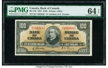 Canada Bank of Canada $100 2.1.1937 Pick 64b BC-27b PMG Choice Uncirculated 64 EPQ. Sir John McDonald is prominently featured on this handsome, high d...
