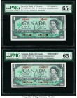Canada Bank of Canada $1 1967 BC-45aS; BC-45bs Commemorative Specimen Pair PMG Gem Uncirculated 65 EPQ (2). A lovely high grade set of Specimen notes ...