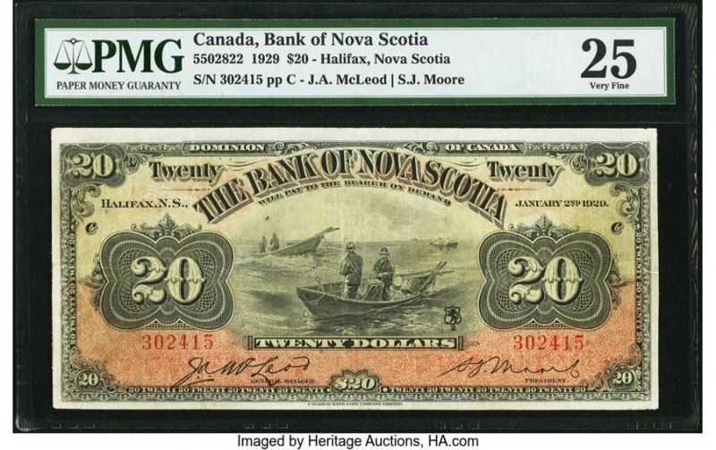 Canada Halifax, NS- Bank of Nova Scotia $20 2.1.1929 Pick S629b Ch.# 550-28-22 P...