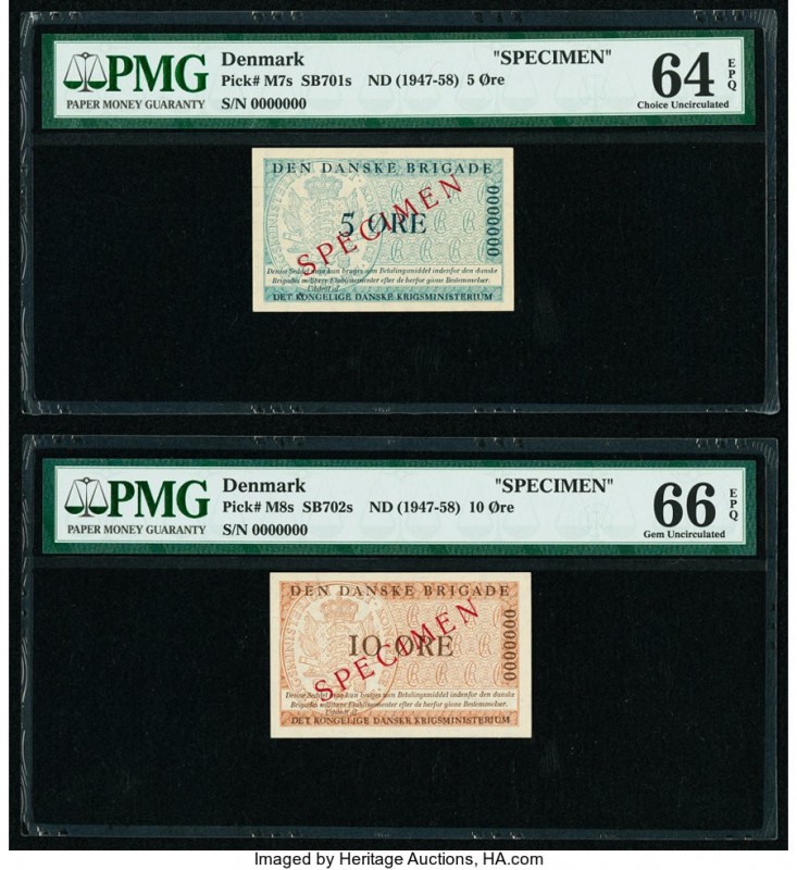 Denmark Royal Danish Ministry of War 5; 10 Øre ND (1947-58) Pick M7s; M8s Two Sp...