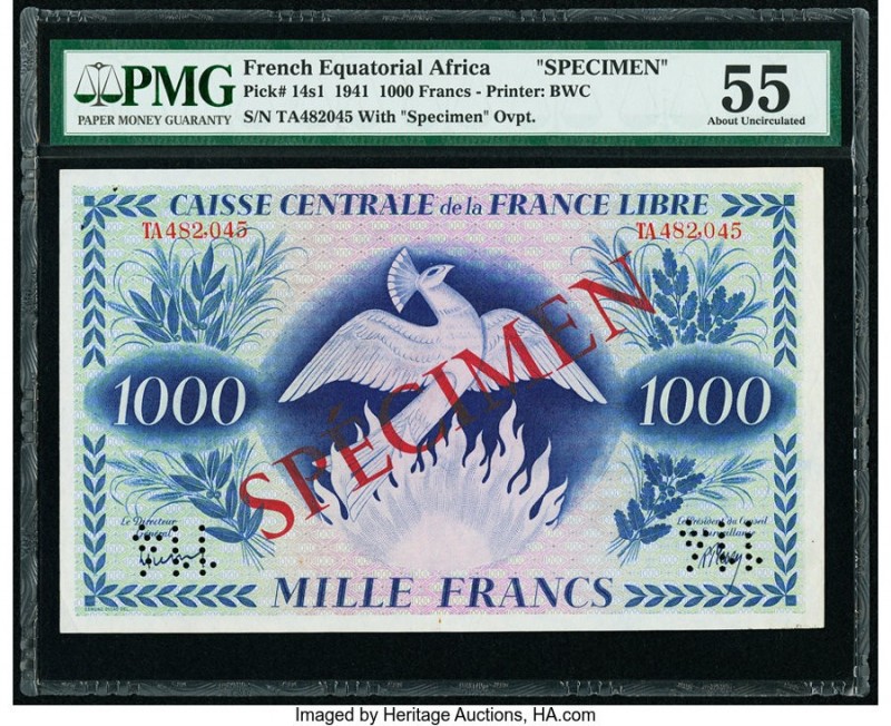 French Equatorial Africa Caisse Centrale de la France Libre 1000 Francs 2.12.194...