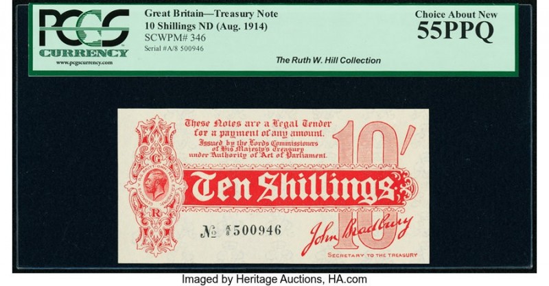 Great Britain Bank of England 10 Shillings ND (1914) Pick 346 PCGS Choice About ...