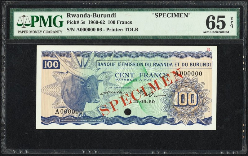 Rwanda and Burundi Banque D'Emission Du Rwanda Et Du Burundi 100 Francs 15.9.196...