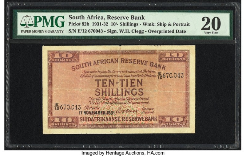 South Africa South African Reserve Bank 10 Shillings 17.11.1931 Pick 82b PMG Ver...