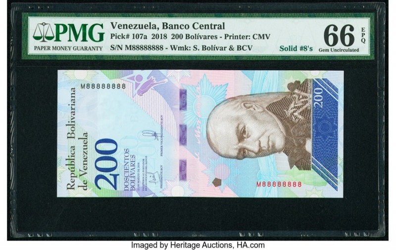 Solid 8s Serial Number Venezuela Banco Central De Venezuela 200 Bolivares 13.3.2...