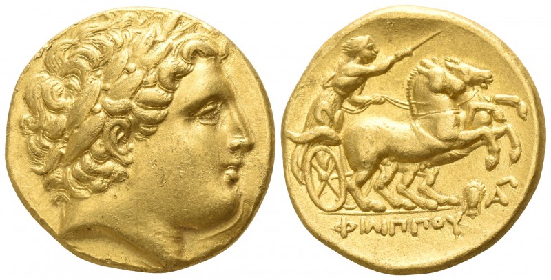 Kings of Macedon. Lampsakos. Philip II. 359-336 BC.
Stater AV

18mm., 8,56g....