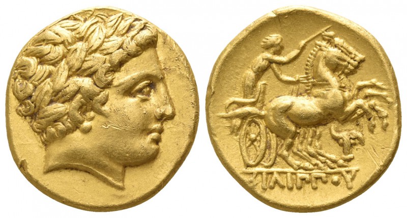 Kings of Macedon. Pella. Philip II. 359-336 BC.
Stater AV

19mm., 8,53g.

L...