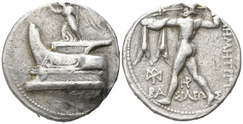 Kings of Macedon. Salamis. Demetrios I Poliorketes 306-283 BC.
Tetradrachm AR
...