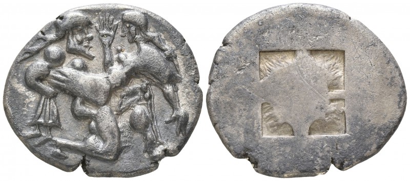 Islands off Thrace. Thasos 490-480 BC.
Stater AR

23mm., 7,26g.

Naked saty...