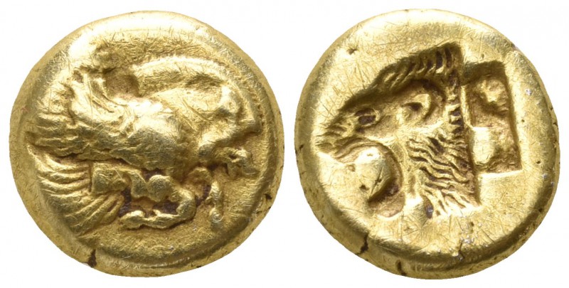 Lesbos. Mytilene 521-478 BC.
Hekte EL

11mm., 2,51g.

Forepart of winged bo...
